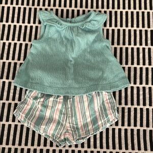 Carter's Blue and White Striped Shorts Set